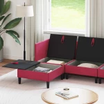 vidaXL Σετ Επίπλων Σαλονιού με μαξιλάρι 6 pcs Κόκκινο Βελούδο