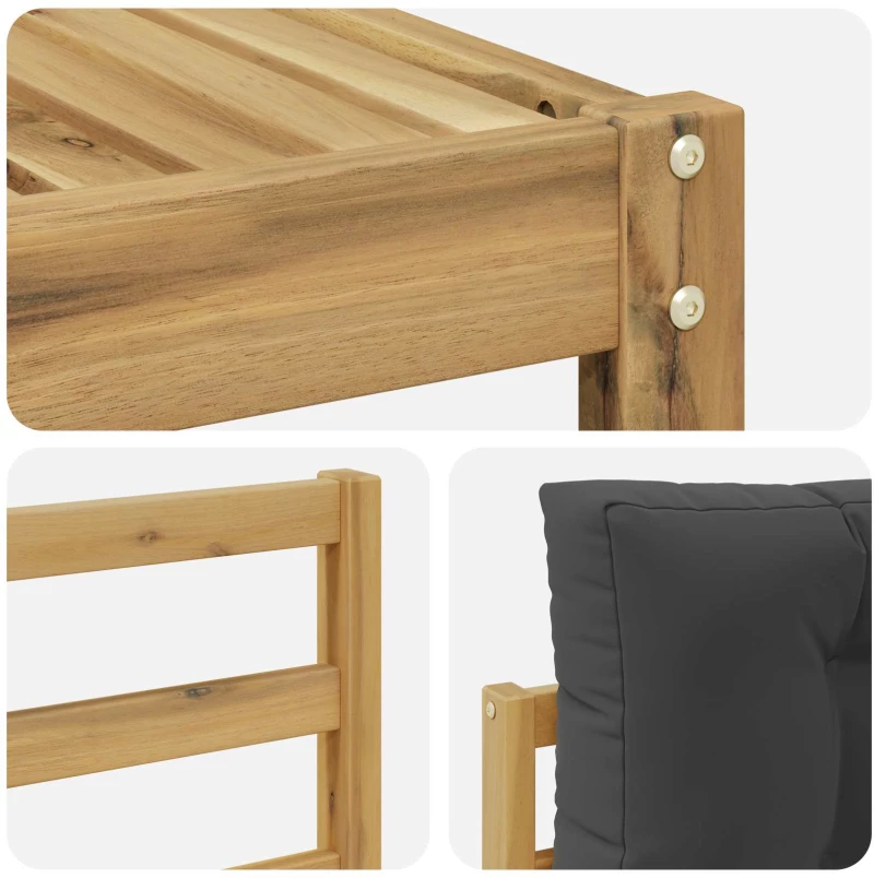 vidaXL Σειρά Καναπέ Εξωτερικού με μαξιλάρι 5 pcs Άσπρο και Ανθρακί