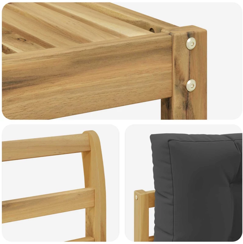 vidaXL Σειρά Καναπέ Εξωτερικού με μαξιλάρι 7 pcs Άσπρο και Ανθρακί