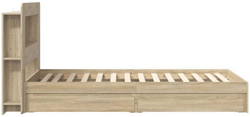 vidaXL Σκελετός κρεβατιού με αποθήκευση Sonoma Δρυς 75 x 190 cm