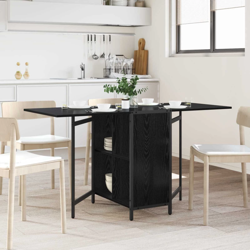 vidaXL Τραπέζι φαγητού 144 x 60 x 75 εκ. Επεξεργασμένο Ξύλο Μαύρη Δρυς