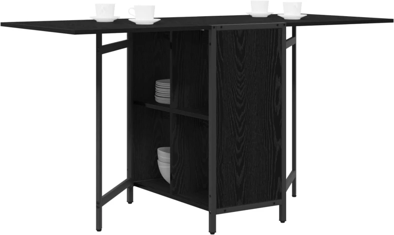 vidaXL Τραπέζι φαγητού 144 x 60 x 75 εκ. Επεξεργασμένο Ξύλο Μαύρη Δρυς