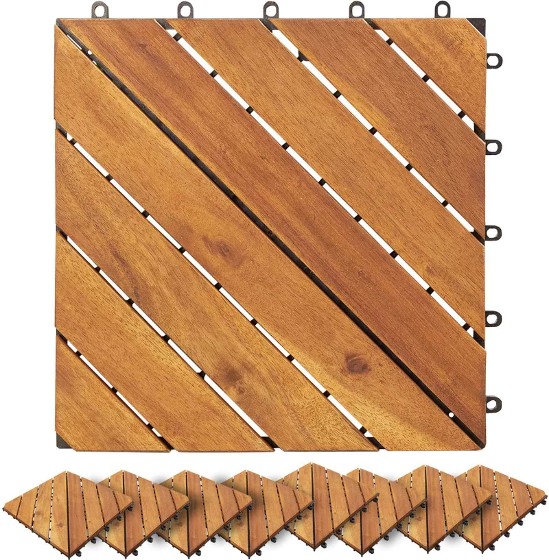 vidaXL Πλάκα Κατασκευής 30 pcs Καφέ 30 x 30 cm Ξύλο Ακακίας