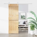 vidaXL Συρόμενη Πόρτα Φυσικό και Λευκό 70 x 210 cm