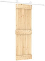 vidaXL Συρόμενη Πόρτα Φυσικό και Λευκό 70 x 210 cm