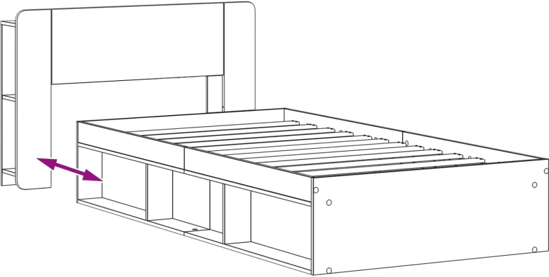 vidaXL Σκελετός κρεβατιού με αποθήκευση Artisan Δρυς 75 x 190 cm
