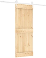 vidaXL Συρόμενη Πόρτα Φυσικό και Λευκό 80 x 210 cm