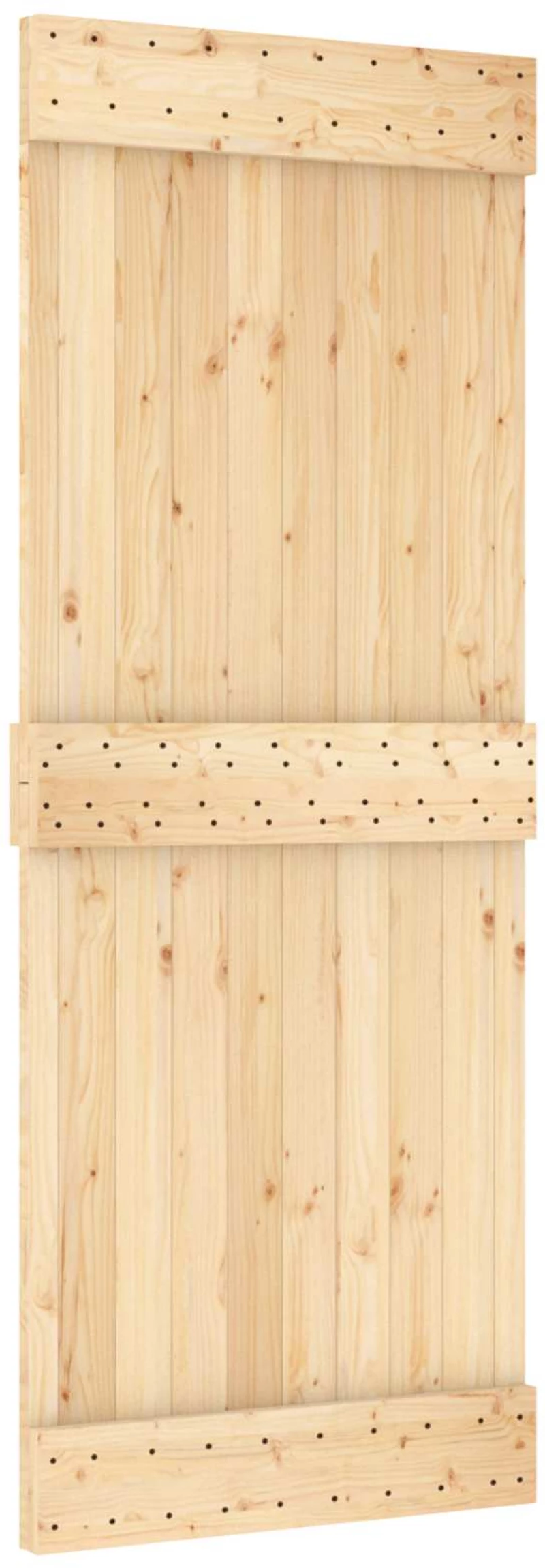 vidaXL Συρόμενη Πόρτα Φυσικό και Λευκό 80 x 210 cm