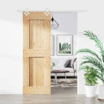 vidaXL Συρόμενη Πόρτα Φυσικό και Λευκό 70 x 210 cm