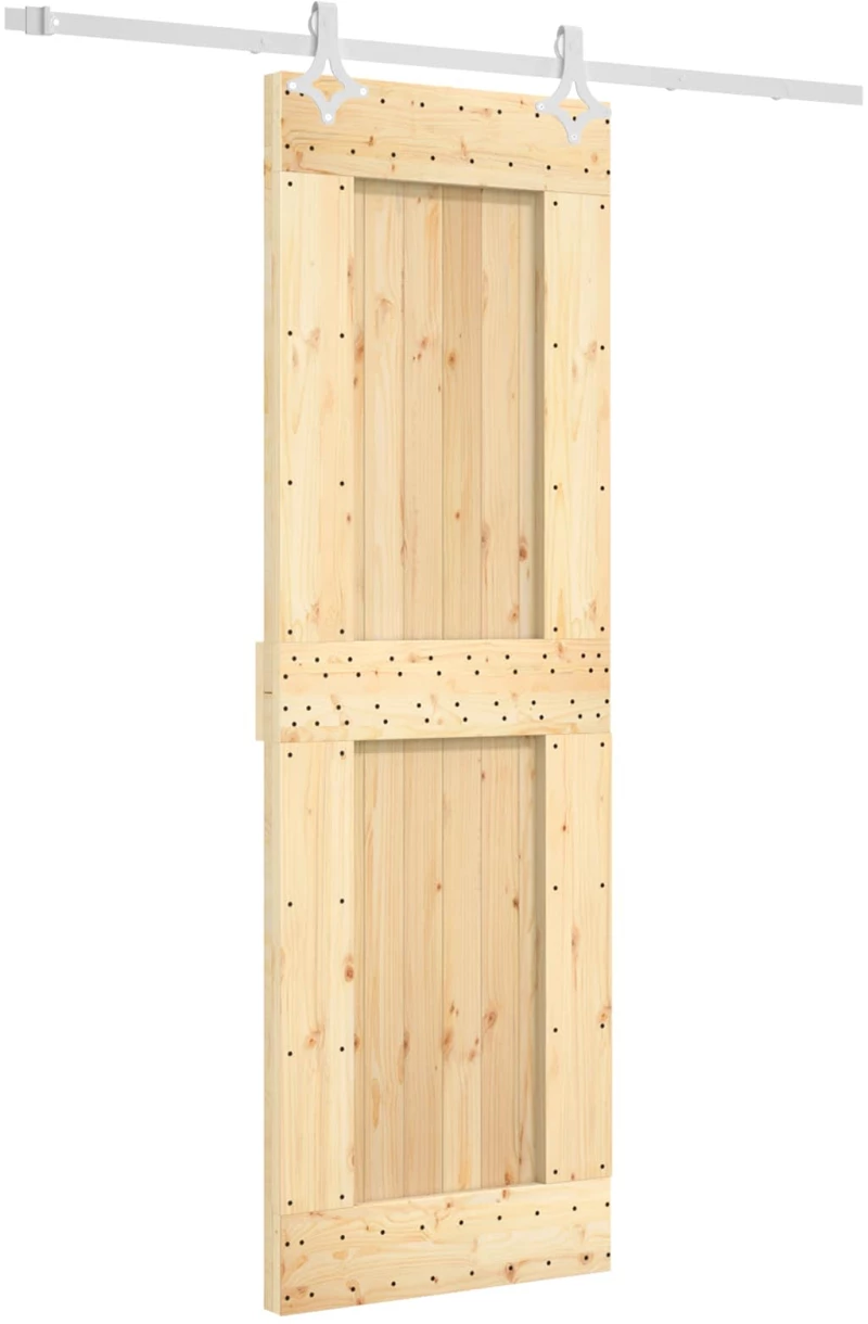 vidaXL Συρόμενη Πόρτα Φυσικό και Λευκό 70 x 210 cm