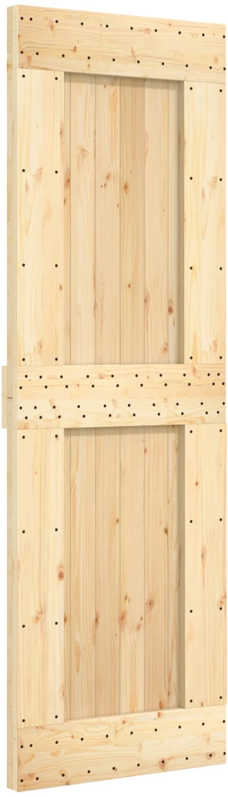 vidaXL Συρόμενη Πόρτα Φυσικό και Λευκό 70 x 210 cm
