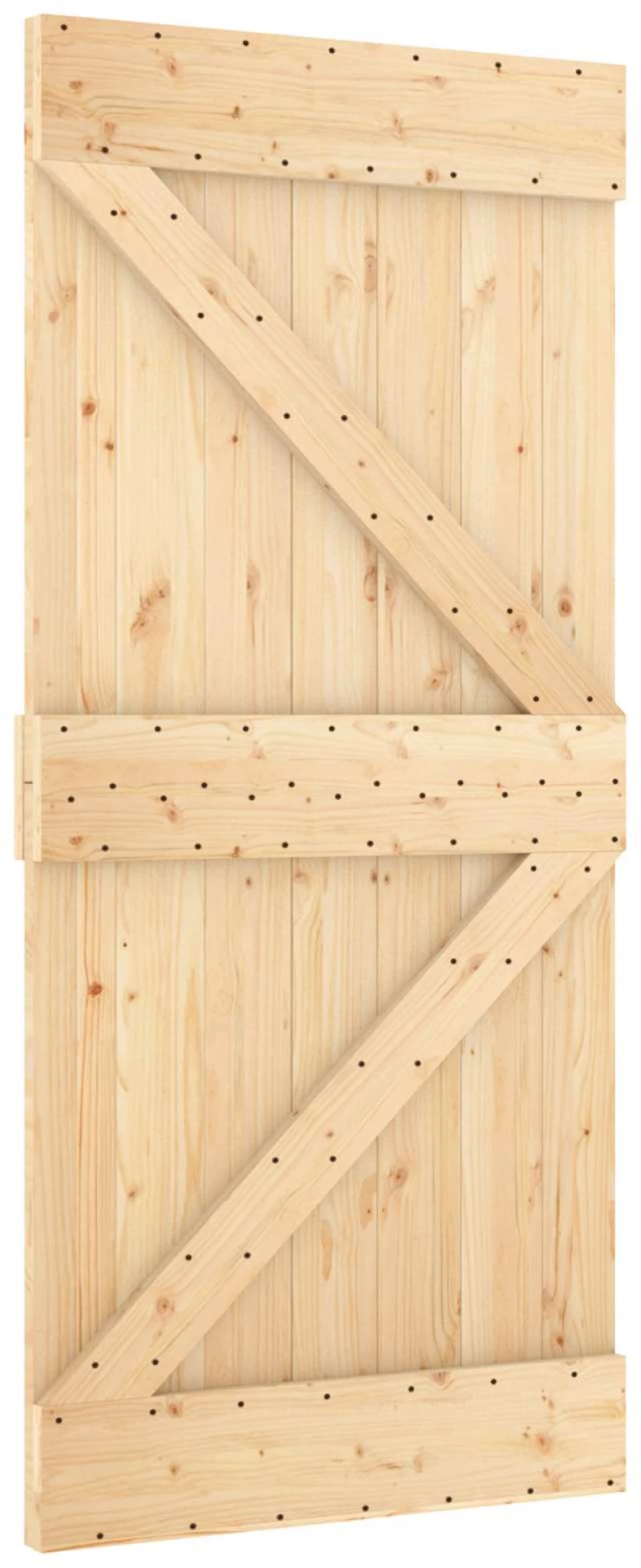 vidaXL Συρόμενη Πόρτα Φυσικό και Μαύρο 95 x 210 cm