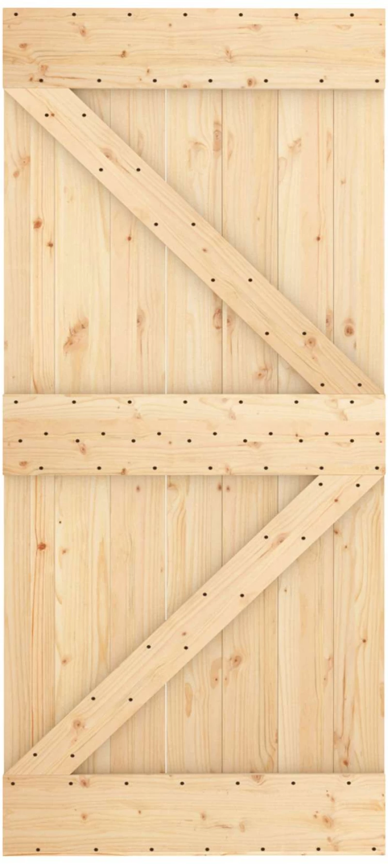 vidaXL Συρόμενη Πόρτα Φυσικό και Μαύρο 95 x 210 cm