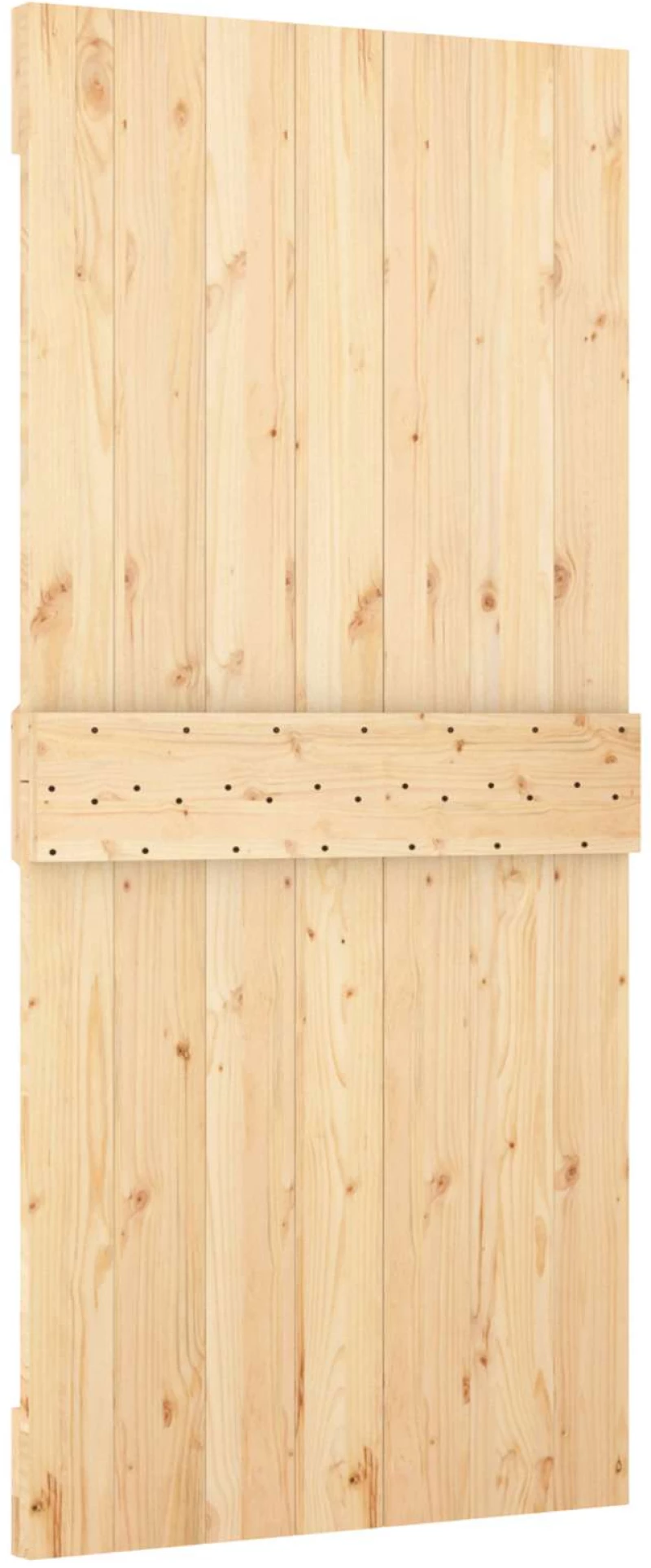 vidaXL Συρόμενη Πόρτα Φυσικό και Μαύρο 95 x 210 cm