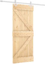vidaXL Συρόμενη Πόρτα Φυσικό και Λευκό 85 x 210 cm