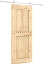 vidaXL Συρόμενη Πόρτα Φυσικό και Λευκό 85 x 210 cm