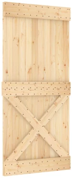 vidaXL Συρόμενη Πόρτα Φυσικό και Λευκό 95 x 210 cm