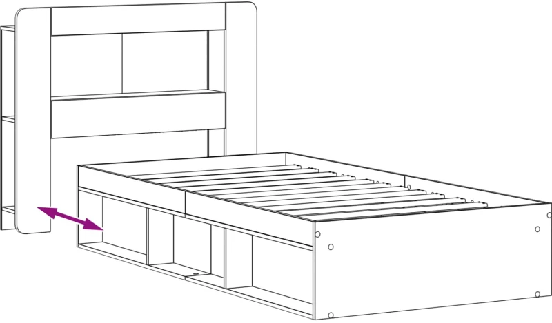 vidaXL Σκελετός κρεβατιού με αποθήκευση Artisan Δρυς 90 x 200 cm