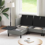 vidaXL Σετ Επίπλων Σαλονιού 6 pcs Σκούρο γκρι Ύφασμα