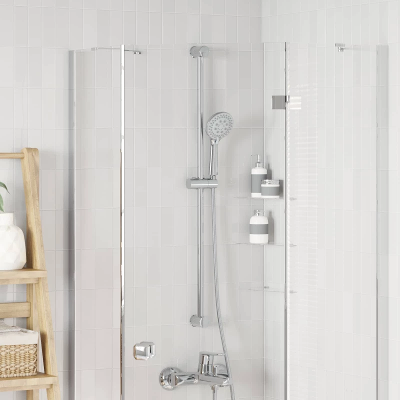 vidaXL Βάση Κεφαλής Ντους Χρωμέ 101 cm Ανοξείδωτο Ατσάλι