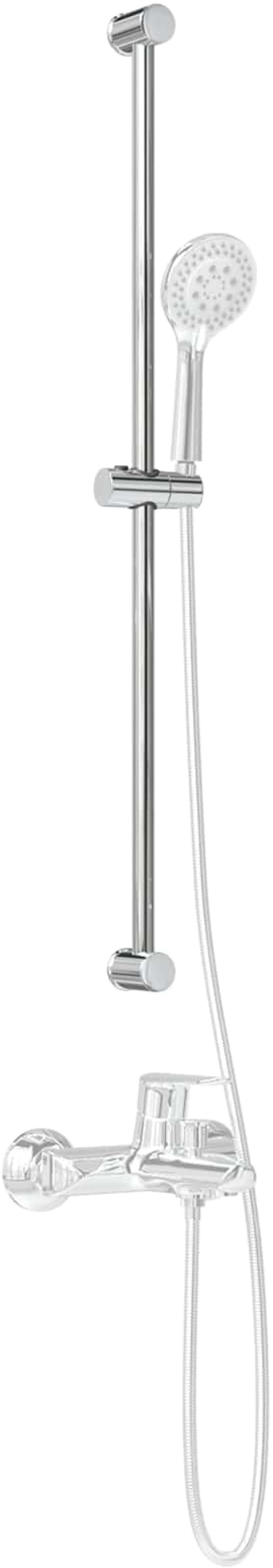 vidaXL Βάση Κεφαλής Ντους Χρωμέ 101 cm Ανοξείδωτο Ατσάλι