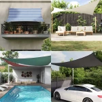 vidaXL Πανί σκιάς Μπλε και άσπρο 4 x 2 m 100% Πολυέστερ Οξφόρδη