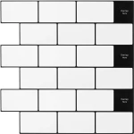 vidaXL Πλακάκι Subway 10 pcs Λευκό Μαύρο 30 x 30 cm