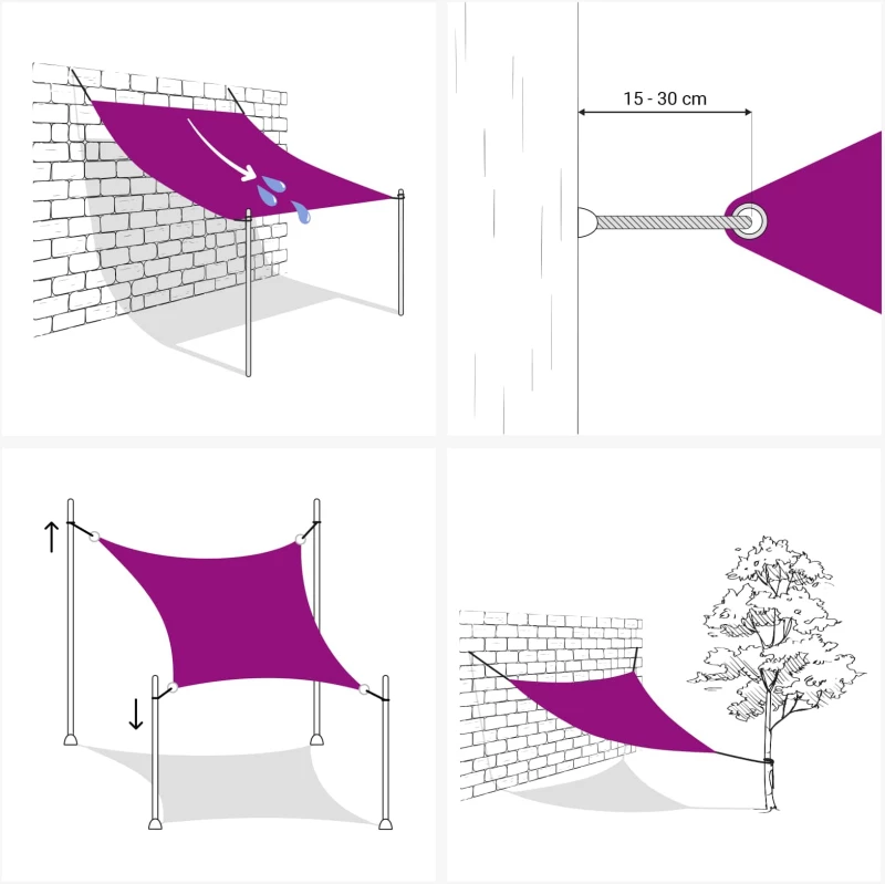 vidaXL Ικανότητα Σκίασης Γκρι και Λευκό 6 x 7 m HDPE