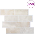 vidaXL Πλακάκι Subway 50 pcs Μπεζ Μάρμαρο 29 x 21 εκ