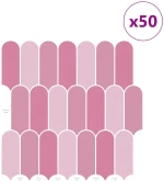 vidaXL Πλακάκι Φτερού 50 pcs Ροζ 30 x 30 cm Πολυουρεθάνη και PET