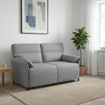 vidaXL Καναπές 100% πολυέστερ μεταλλικό πλαίσιο MDF, Κόντρα πλακέ