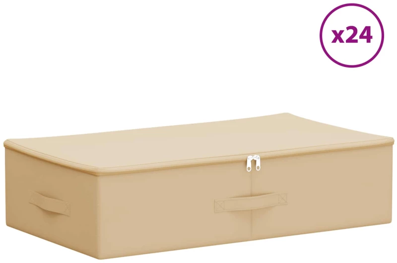 vidaXL Κουτί αποθήκευσης 24 pcs Κρεμ 70 x 40 x 18 εκ. Ύφασμα
