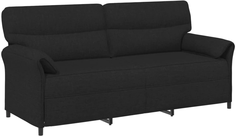 vidaXL 3-Θέσιος καναπές Μαύρο 198 x 83 x 95 εκ. Ύφασμα