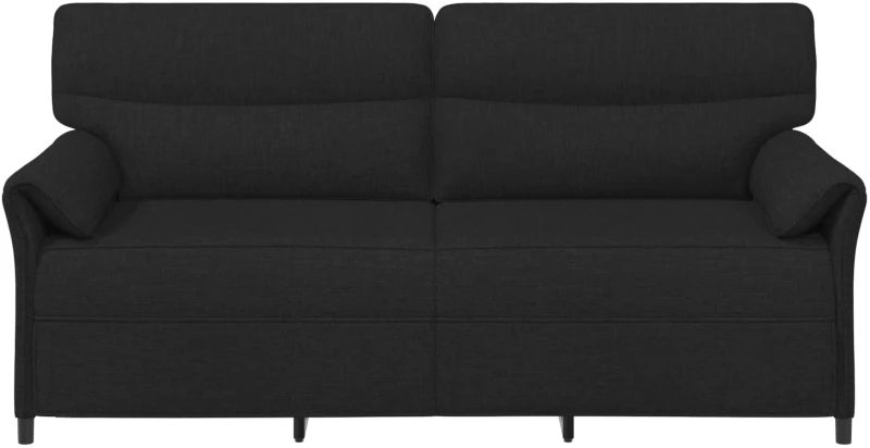 vidaXL 3-Θέσιος καναπές Μαύρο 198 x 83 x 95 εκ. Ύφασμα