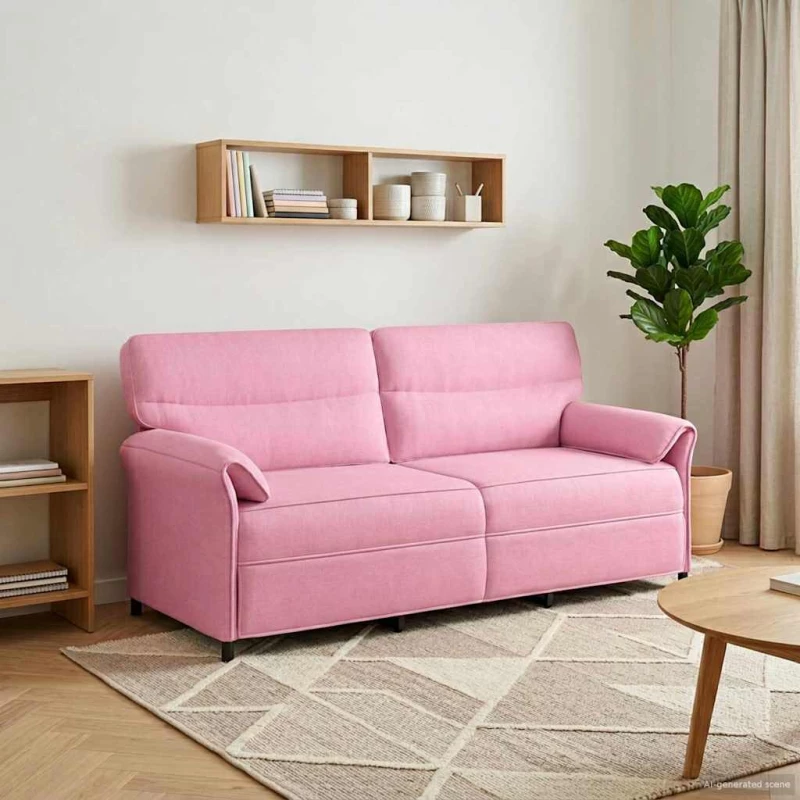 vidaXL Καναπές 100% πολυέστερ μεταλλικό πλαίσιο MDF, Κόντρα πλακέ