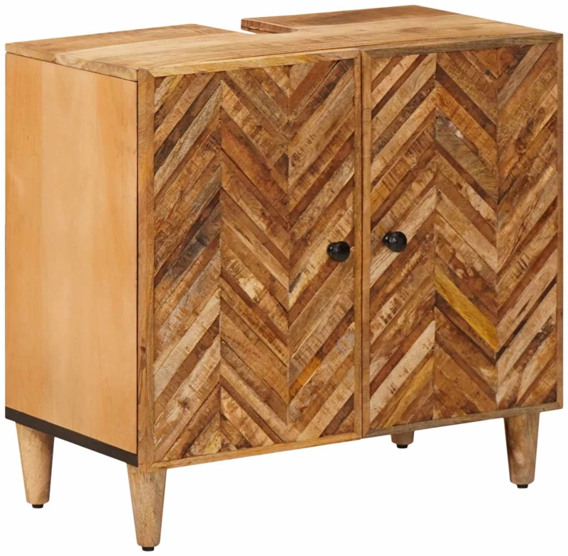 vidaXL Ντουλάπι νιπτήρα Καφέ 62 x 33 x 58 εκ. Στερεό ξύλο μάνγκο