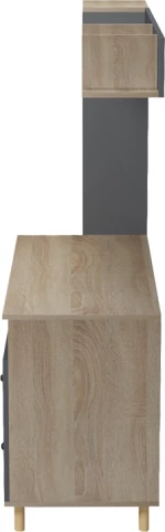 Σύνθεση γραφείου Kontor pakoworld sonoma-ανθρακί 160x50x158,2εκ