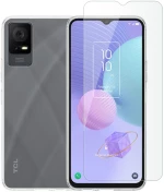 Vivid Set TPU Case + Tempered Glass TCL 405/406/408 Transparent