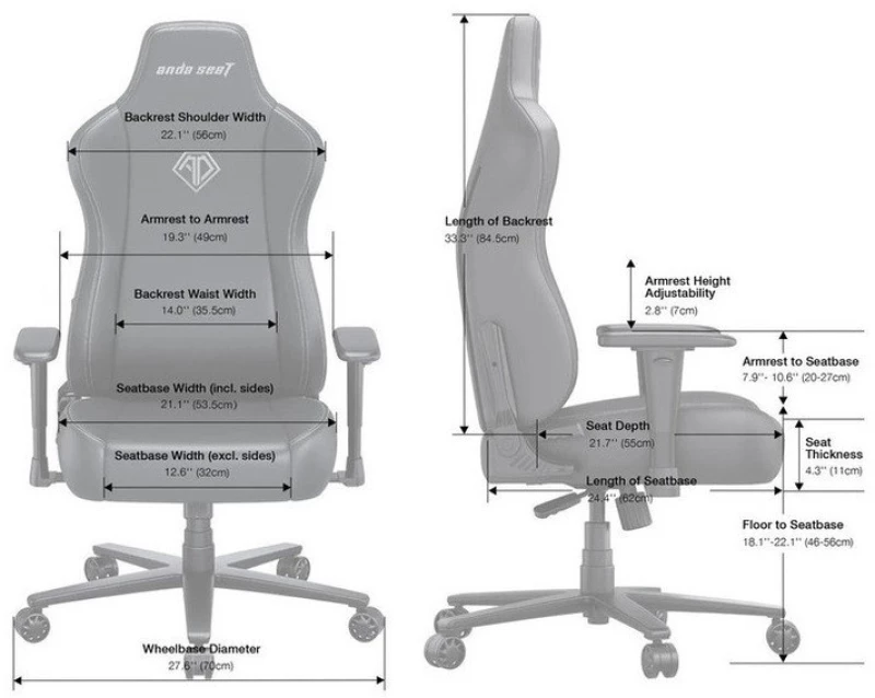 ANDA SEAT Gaming Chair NOVIS ULTRA XL Black Fabric