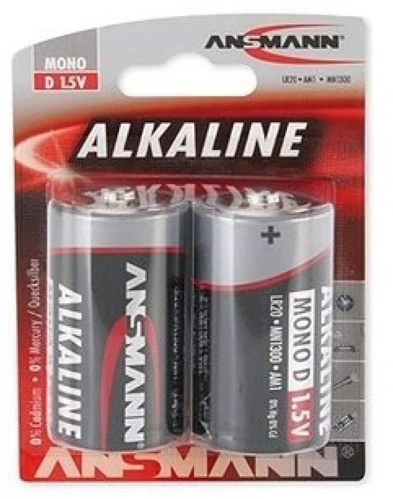 1x2 Ansmann Alkaline Mono D LR 20 red-line (1514-0000)