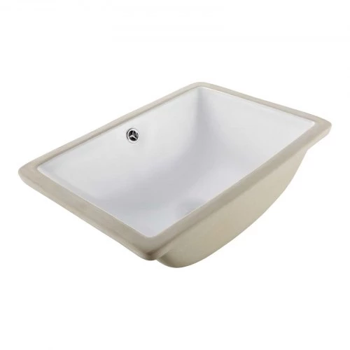 Νεροχύτης μπάνιου VEVOR Undermount, 460 x 330 mm Ορθογώνιος λευκός κεραμικός νεροχύτης με τρύπα υπερχείλισης, κάτω από πάγκο σε μοντέρνο νιπτήρα μπάνιου νεροχύτη, ορθογώνιο για μικρό χώρο