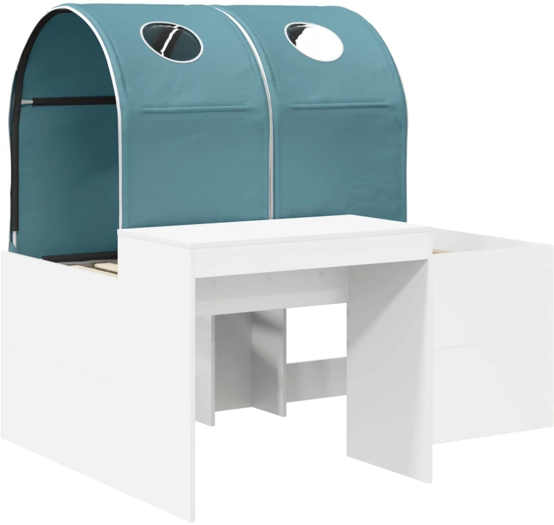 vidaXL Κρεβάτι με Σήραγγα 4 pcs Καρυδί και Ανοιχτό Μπλε