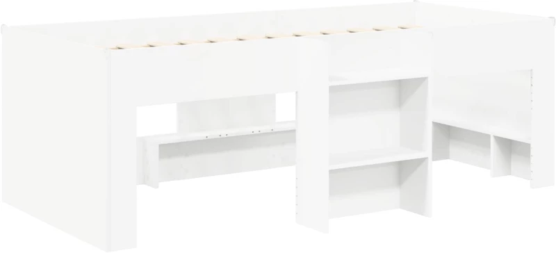 vidaXL Κρεβάτι με Σήραγγα 4 pcs Λευκό και Γαλάζιο Επεξεργασμένο Ξύλο