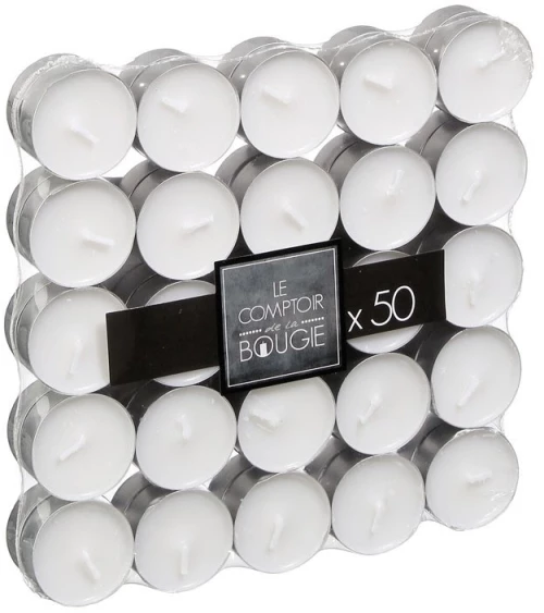 ΚΕΡΙΆ & ΚΗΡΟΠΉΓΙΑ SET WHITE TEALIGHT ATMOSPHERA D3.7X50 103111