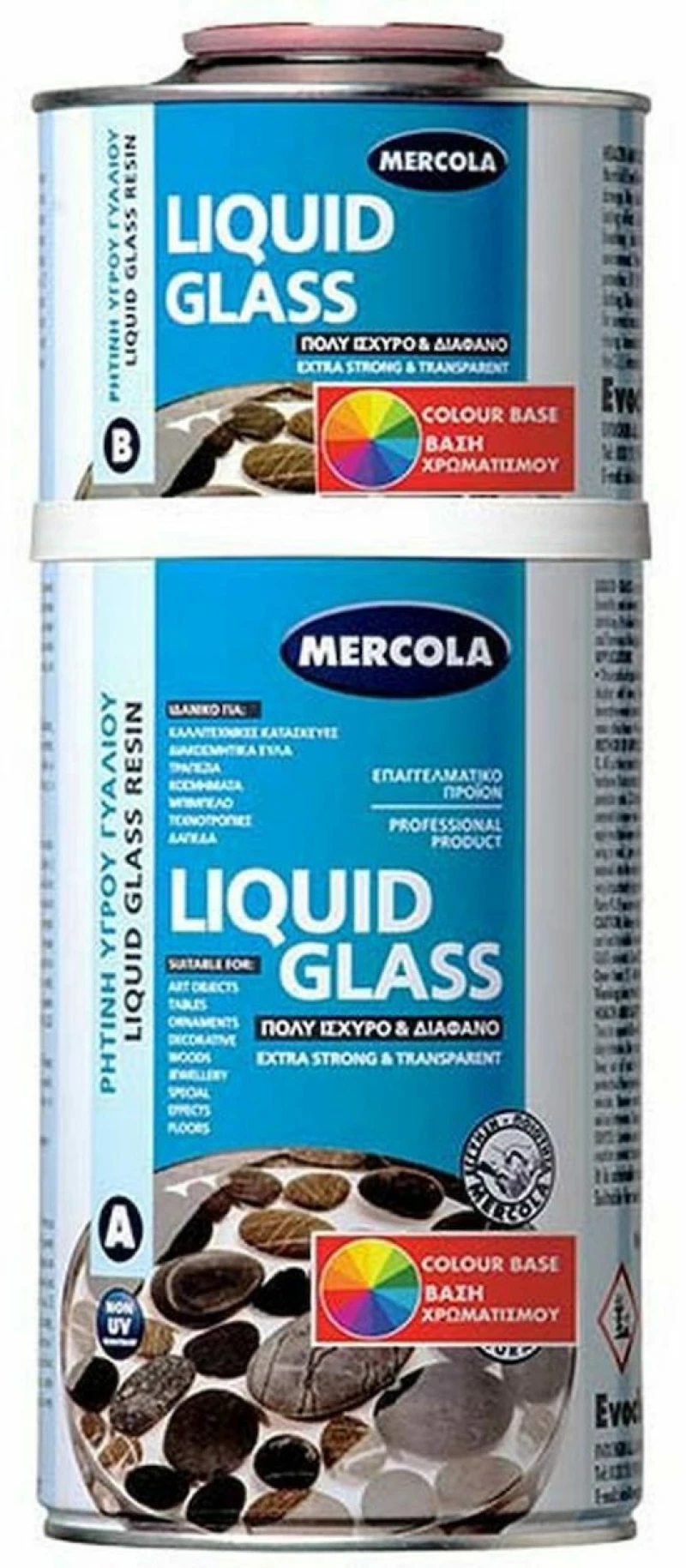 Ρητίνη Υγρού Γυαλιού 1000gr Liquid Glass Colour Base Mercola Swan 1898