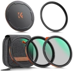 K&F Concept SKU.2499 77mm Magnetic Filter Kit CPL + ND2-32 + Black Mist 1/4 Filter Set + Magnetic Adapter Ring & Lens Cap