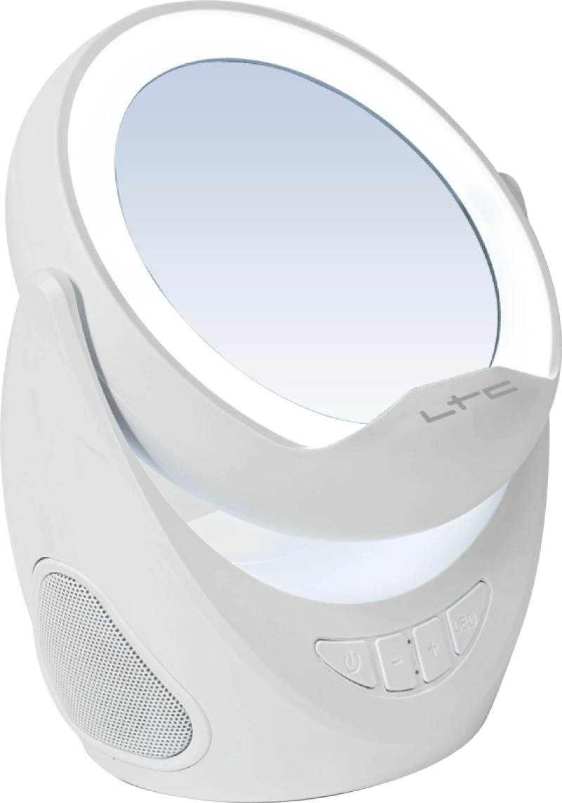 LTC Ηχείο Bluetooth MIRROR-PHONE με καθρέπτη και βάση για κινητό - λευκό χρώμα