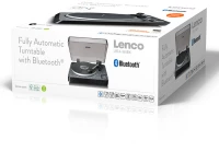 Πλήρως αυτόματο πικάπ με Bluetooth και προενισχυτή, σε μαύρο χρώμα.