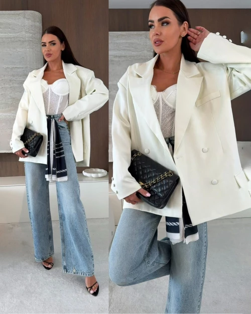 Oversized σακάκι διπλόκουμπο