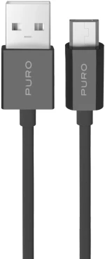 Puro Cable in TPE , USB-A Micro USB, 1m, 2.0, 12W, Black